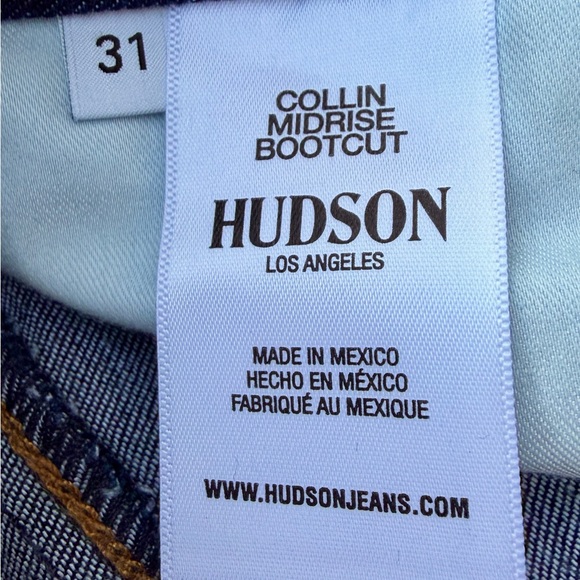 Hudson Jeans Womens Size 31 Collin Mid rise Bootcut Dark Blue Flap Pockets - Picture 7 of 8